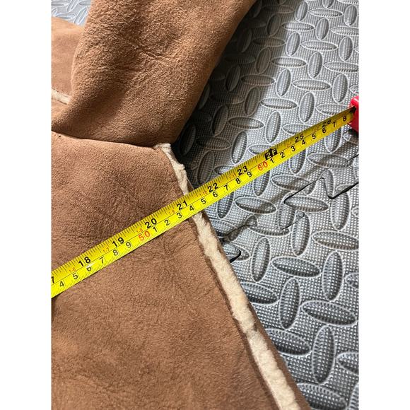 Vintage Sheepskin Sherpa Lined Double Breasted Suede Coat‎ Fits Womens L/XL - Picture 6 of 10